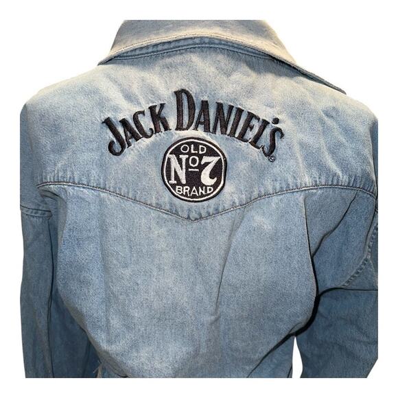 Wrangler Jackets & Blazers - Rare Vintage 90s wrangler x jack Daniel's cropped women's denim jacket